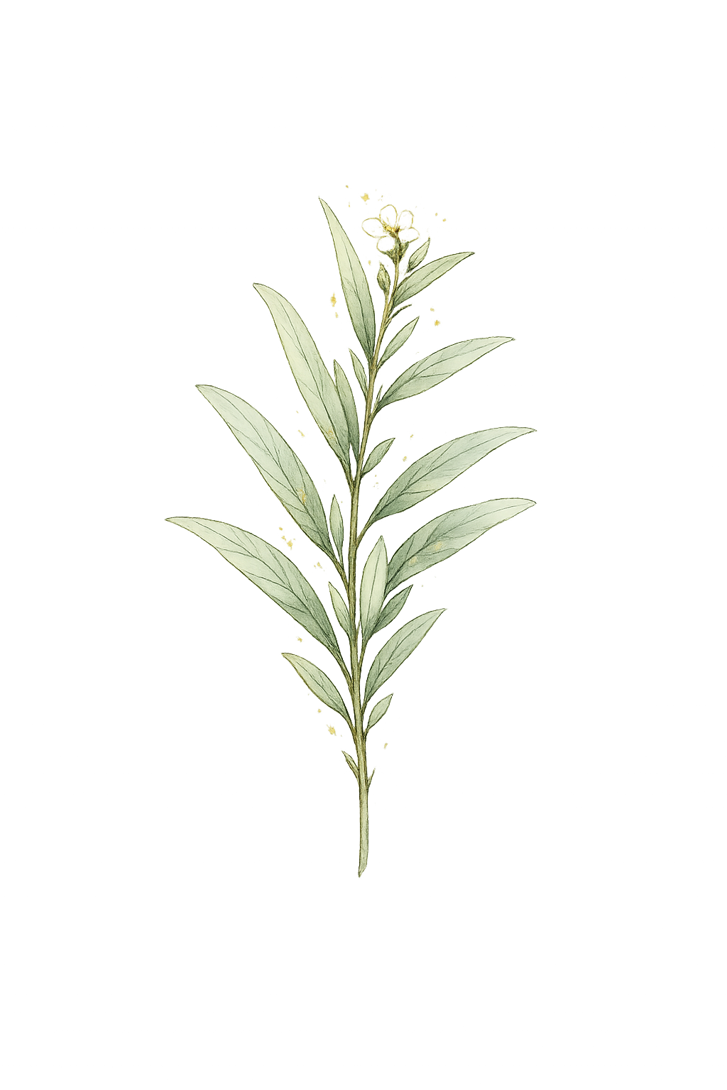 Een sprietje athelas (koningsblad), een aquarel